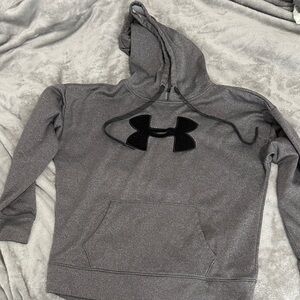 Under Armour Charcoal Gray Hoodie with Black Logo